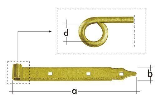 ZP 400 d.10 Závěs pásový 400x30mm d.10mm Firma Killich s.r.o. nabízí závěsy a zástrčky. Do sortimentu závěsů a zástrček patří ZP závěs pásový (žlutý zinek