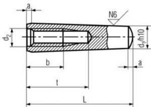 kolík 12x80 h10 BEZ PÚ kalený kužel+vnitřní závit DIN 7978