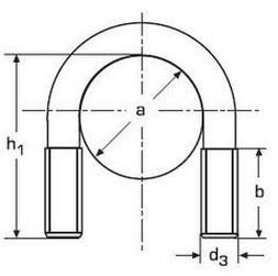 třmen (šroub) tvar U M12 90-102 3.1/2" BÍLÝ ZINEK