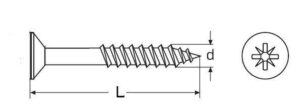 vrut univerzální 4.5x45/27 A2 NEREZ zápustná hlava